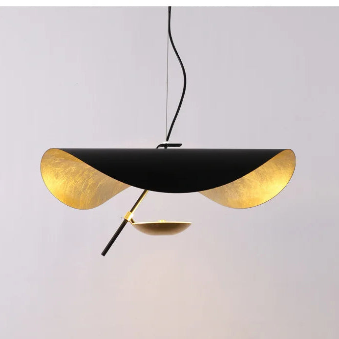 Plafonnier LED noir et dorée - Style raie manta