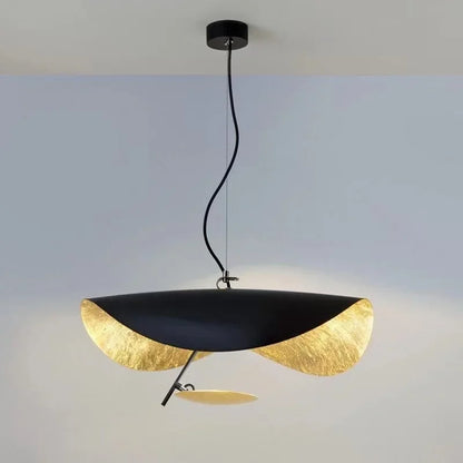 Plafonnier LED noir et dorée - Style raie manta