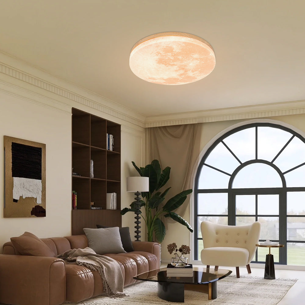Plafonnier Lune Minimaliste LED - Éclat Doux