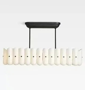 Grand Lustre Blanc Crème et Noir