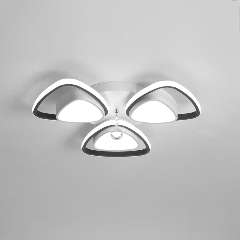 Plafonnier Moderne Rond Motif Fleur Cristal