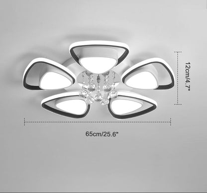 Plafonnier Moderne Rond Motif Fleur Cristal