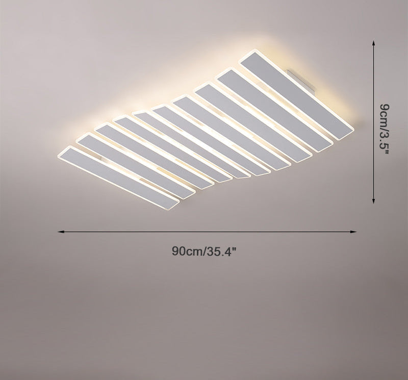 Plafonnier Rectangulaire Moderne à Grille Lumineuse
