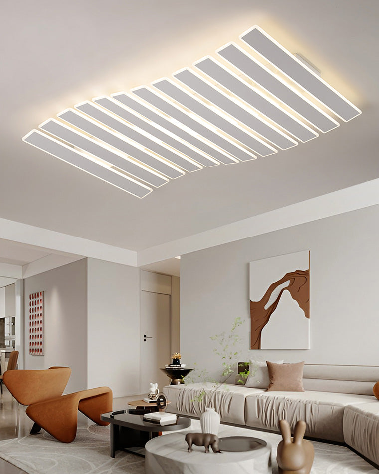 Plafonnier Rectangulaire Moderne à Grille Lumineuse