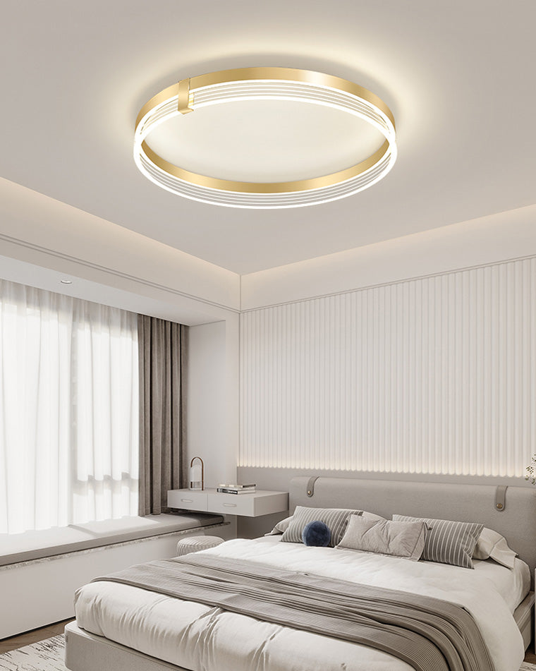 Plafonnier Rond LED Finition Dorée ou Noire