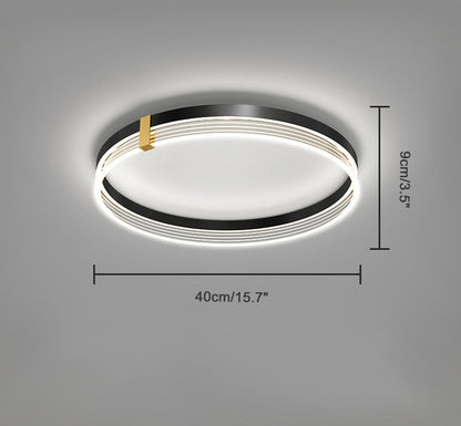 Plafonnier Rond LED Finition Dorée ou Noire