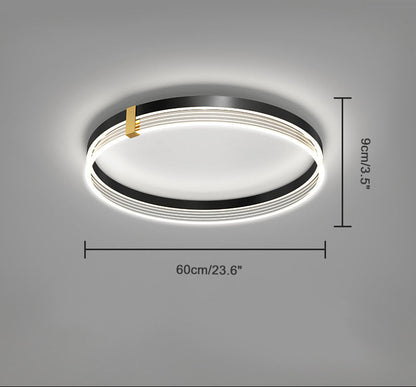 Plafonnier Rond LED Finition Dorée ou Noire