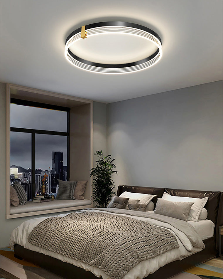 Plafonnier Rond LED Finition Dorée ou Noire
