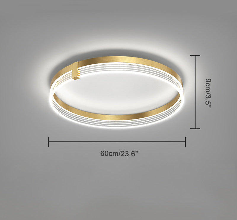 Plafonnier Rond LED Finition Dorée ou Noire