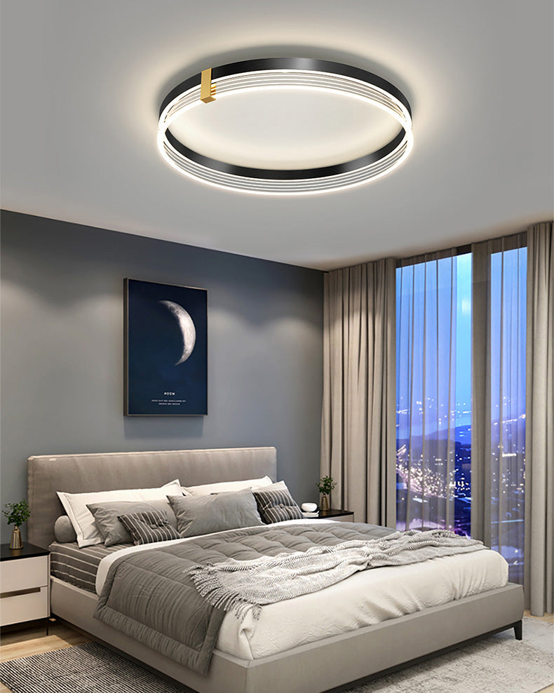 Plafonnier Rond LED Finition Dorée ou Noire