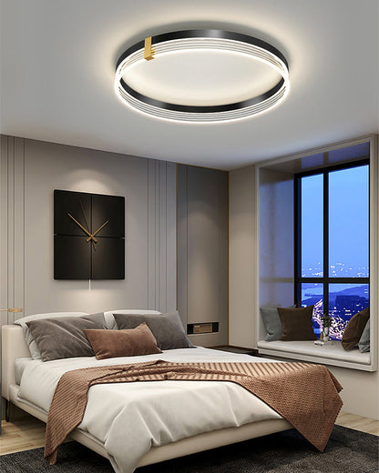 Plafonnier Rond LED Finition Dorée ou Noire