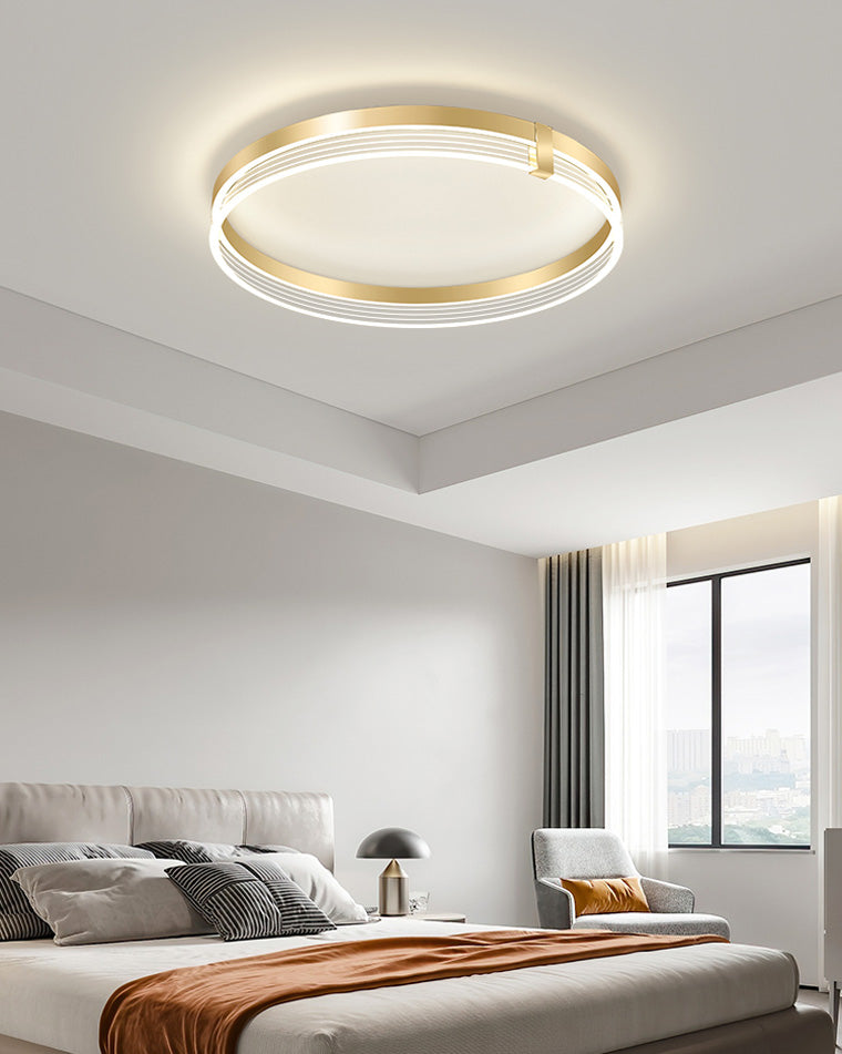 Plafonnier Rond LED Finition Dorée ou Noire