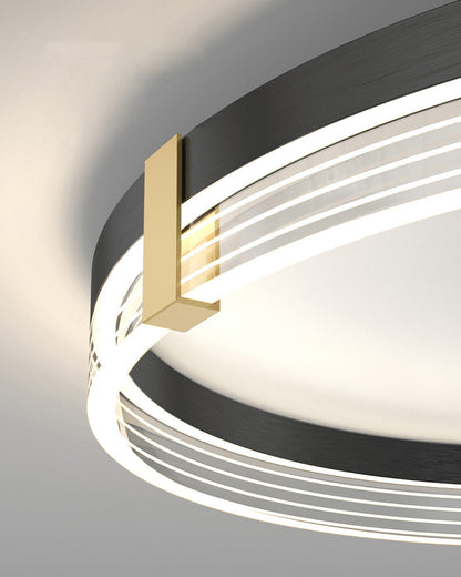 Plafonnier Rond LED Finition Dorée ou Noire