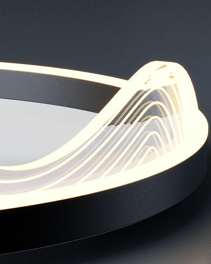 Plafonnier Rond Ondulé à Intensité Variable
