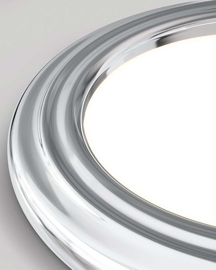 Plafonnier Rond Plat Chrome à Intensité Variable