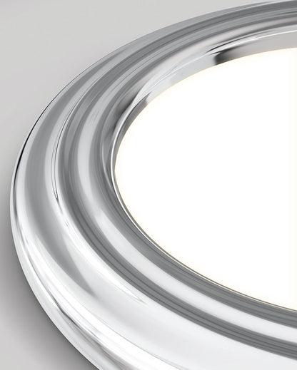 Plafonnier Rond Plat Chrome à Intensité Variable