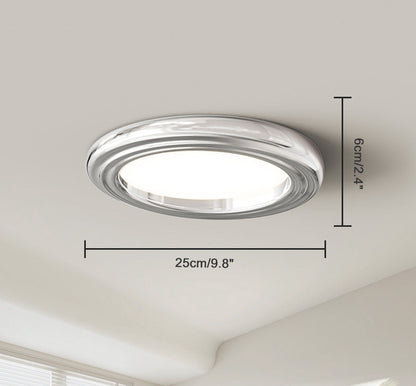 Plafonnier Rond Plat Chrome à Intensité Variable