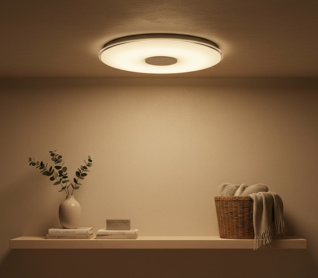 Plafonnier Rond en Verre Blanc de 60cm
