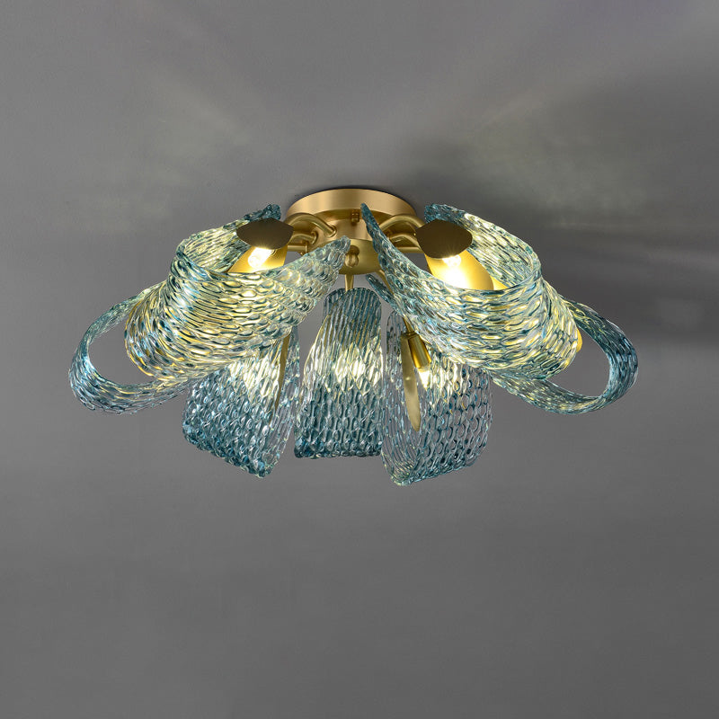 Plafonnier Semi-Encastré Verre Paon