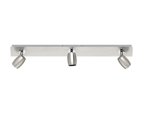 Plafonnier barre 3 Spots acier rotatifs