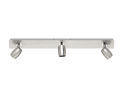 Plafonnier barre 3 Spots acier rotatifs
