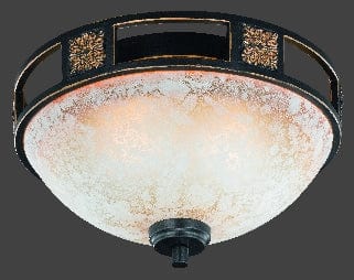 Plafonnier japonais rustique noir en verre