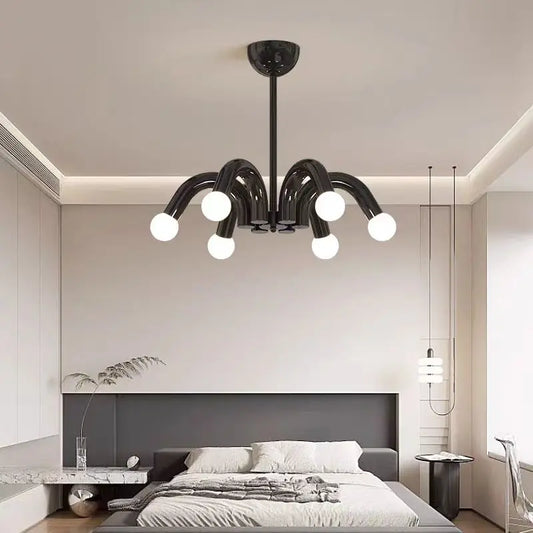 Plafonnier luminaire LED nordique beige - Finition brillant