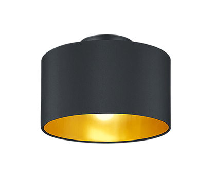 Plafonnier rond abat jour en tissu noir