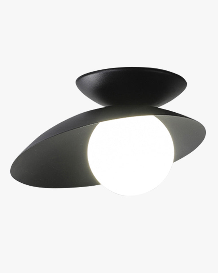 Plafonnier Asymétrique Globe Verre Dépoli