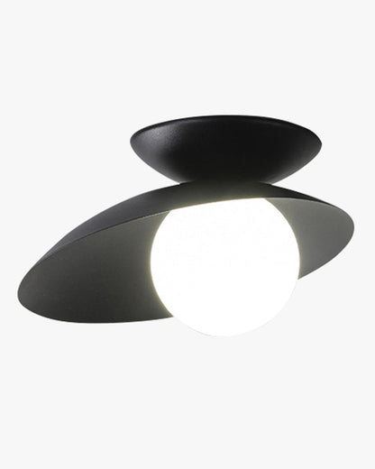 Plafonnier Asymétrique Globe Verre Dépoli
