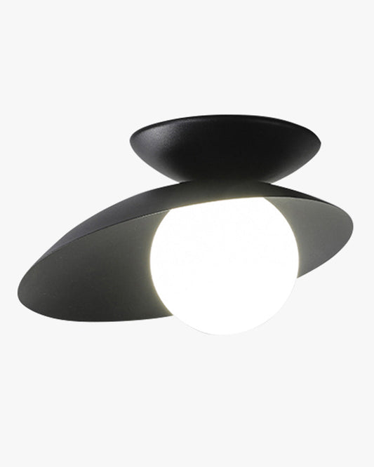 Plafonnier Asymétrique Globe Verre Dépoli