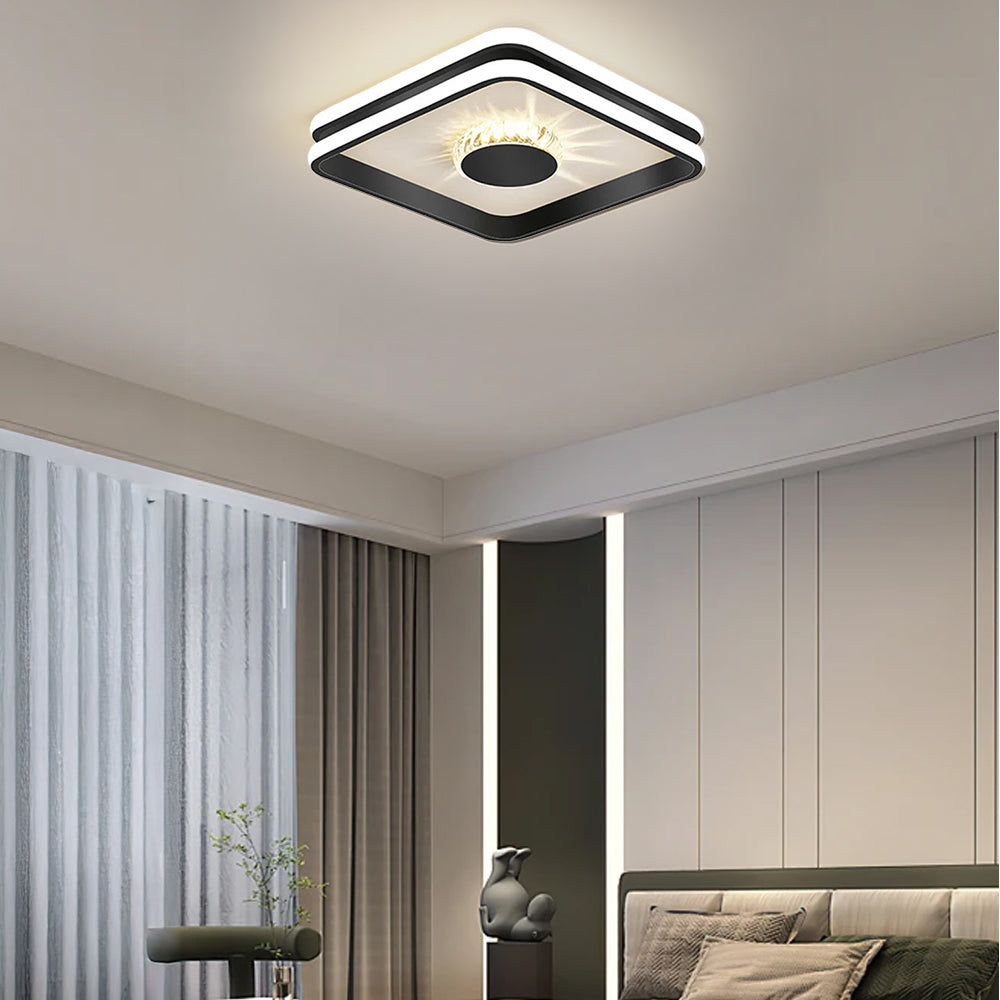 Plafonnier LED Cristal Éclat - Élégance Moderne pour Salon 11