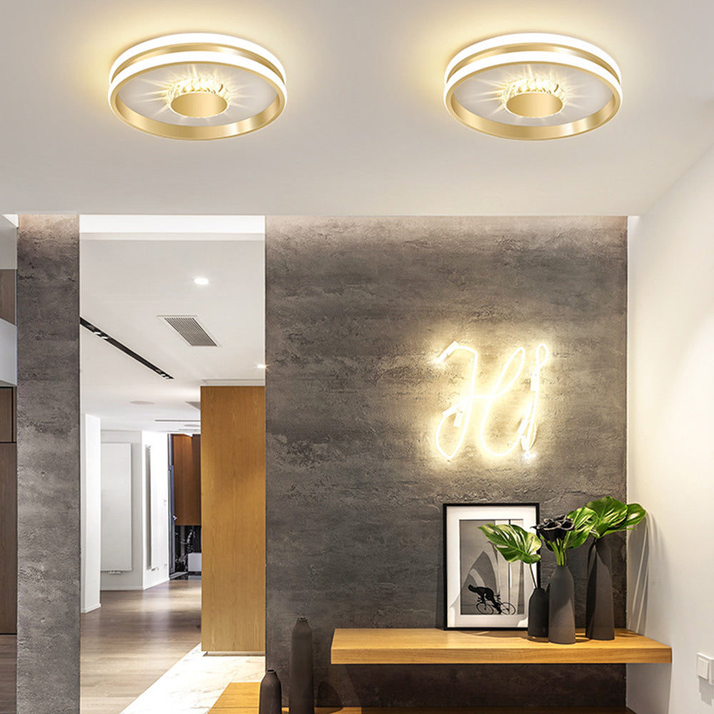 Plafonnier LED Cristal Éclat - Élégance Moderne pour Salon 3
