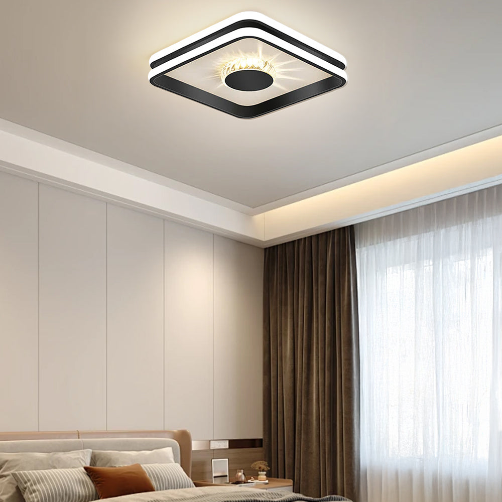 Plafonnier LED Cristal Éclat - Élégance Moderne pour Salon 9