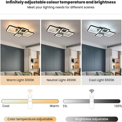 Plafonnier LED Dimmable - Éclat Moderne Design pour Salon et Cuisine 3