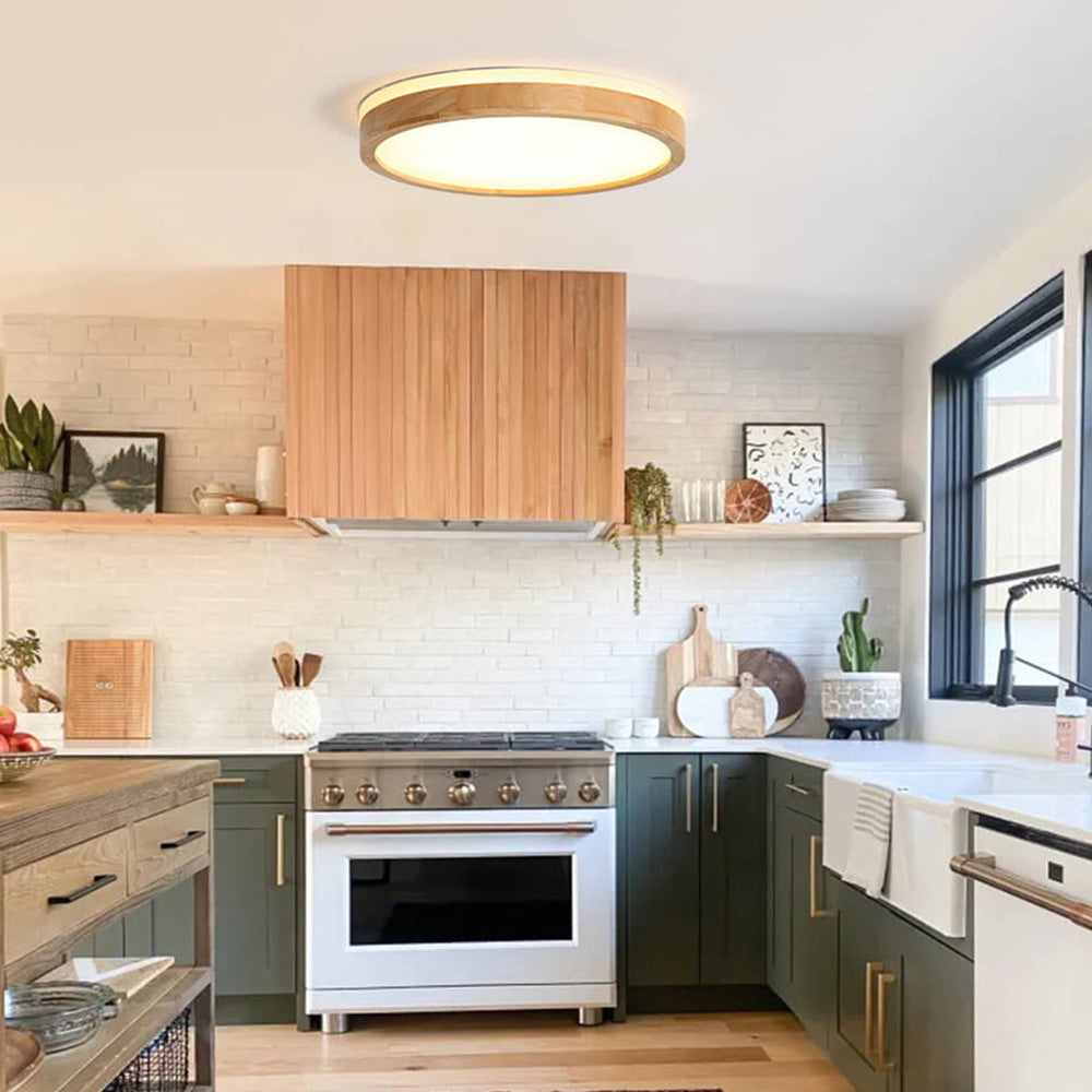 Plafonnier LED en Bois - Élégance Naturelle pour Salon 7