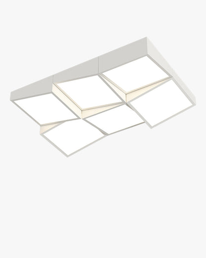 Plafonnier Moderne Carré ou Ondulé Blanc Givré