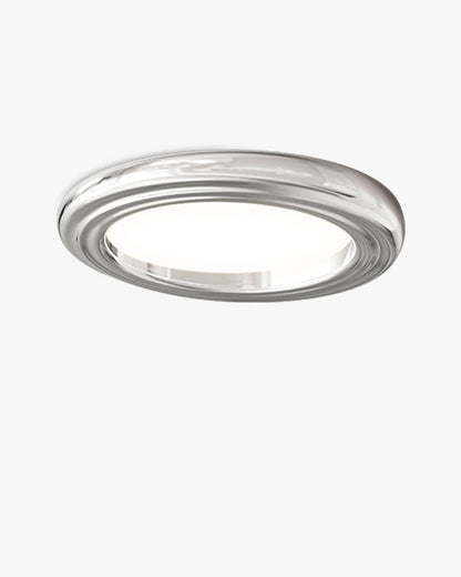 Plafonnier Rond Plat Chrome à Intensité Variable