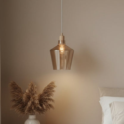 Petite suspension en verre marron