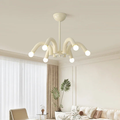 Plafonnier luminaire LED nordique beige - Finition brillant