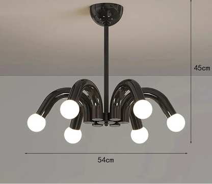 Plafonnier luminaire LED nordique beige - Finition brillant
