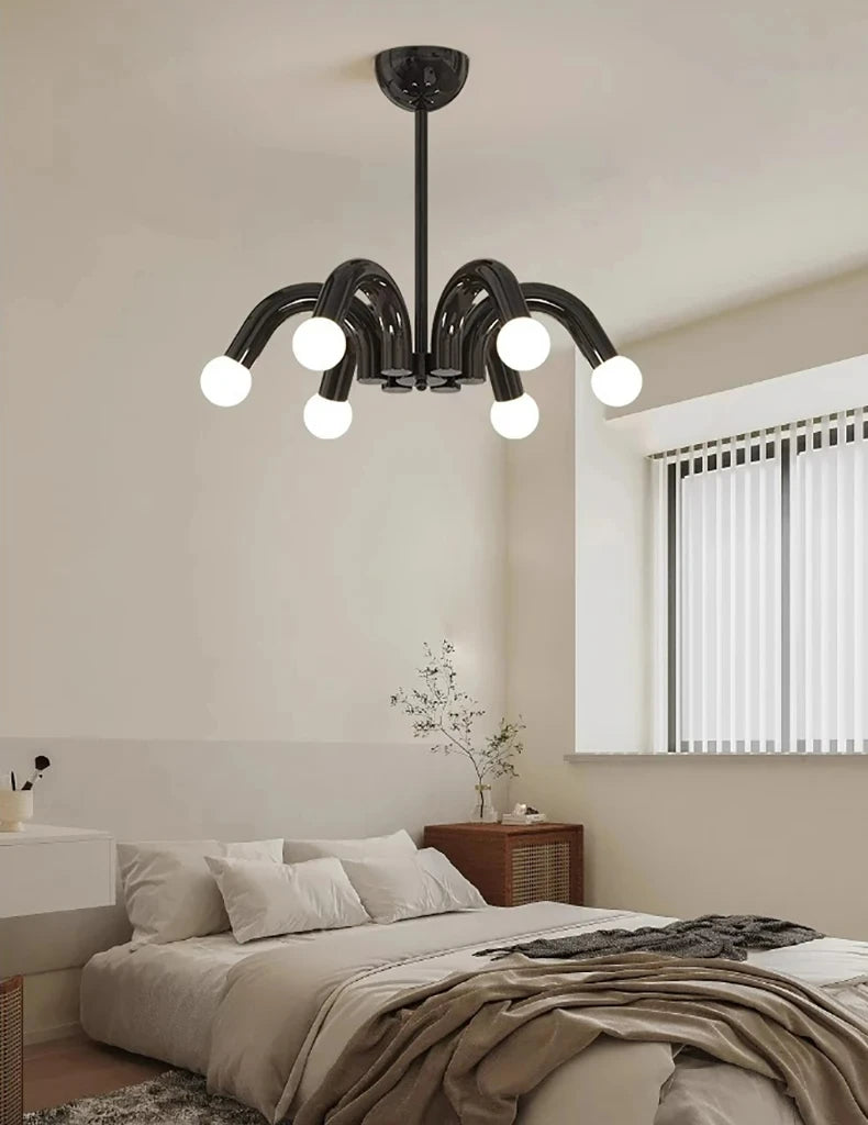 Plafonnier luminaire LED nordique beige - Finition brillant
