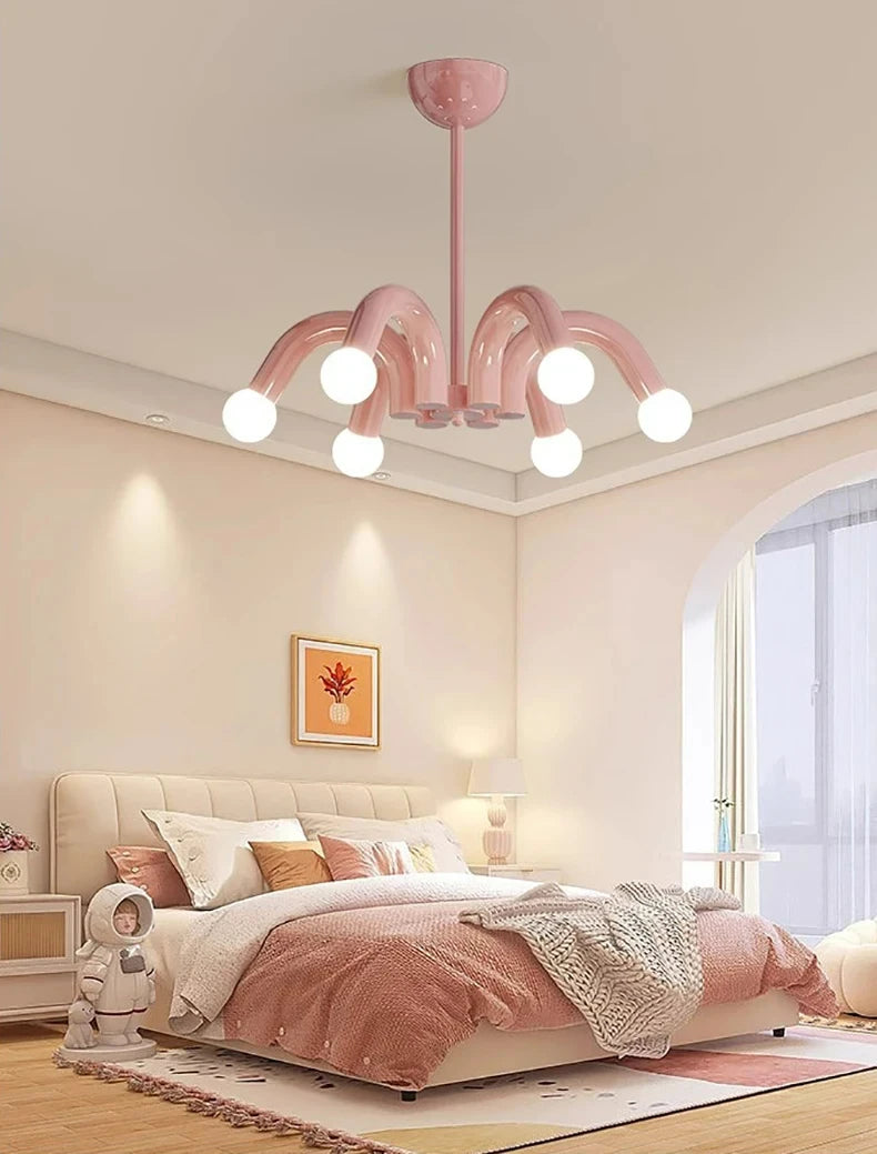 Plafonnier luminaire LED nordique beige - Finition brillant