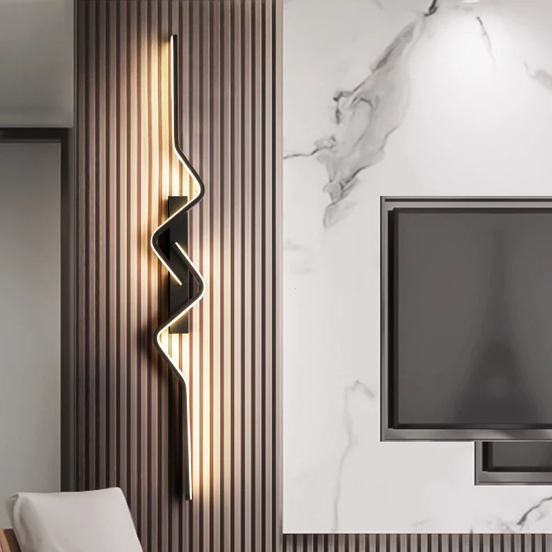 Applique Murale Noire LED Dimmable Éclairage Moderne Pour Cuisine Et Chambre