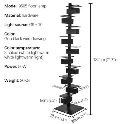 Grand lampadaire LED - Design Bois