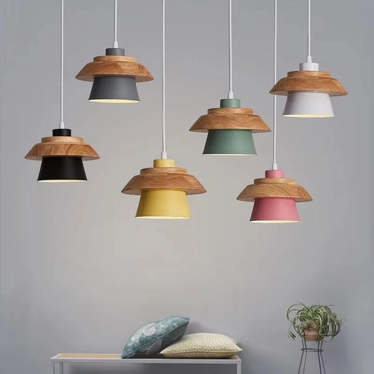 Suspension Macaron Scandinave - Finition Bois