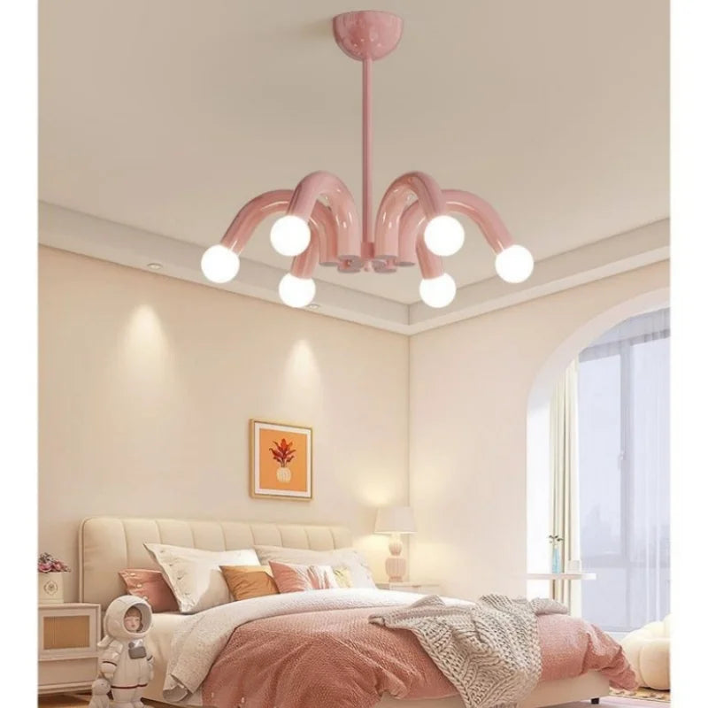 Plafonnier luminaire LED nordique beige - Finition brillant