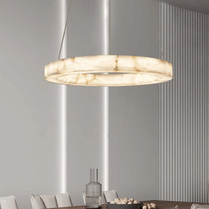 Suspension Anneaux LED Marbre