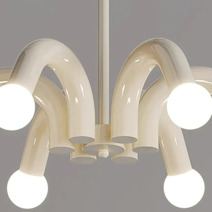 Plafonnier luminaire LED nordique beige - Finition brillant