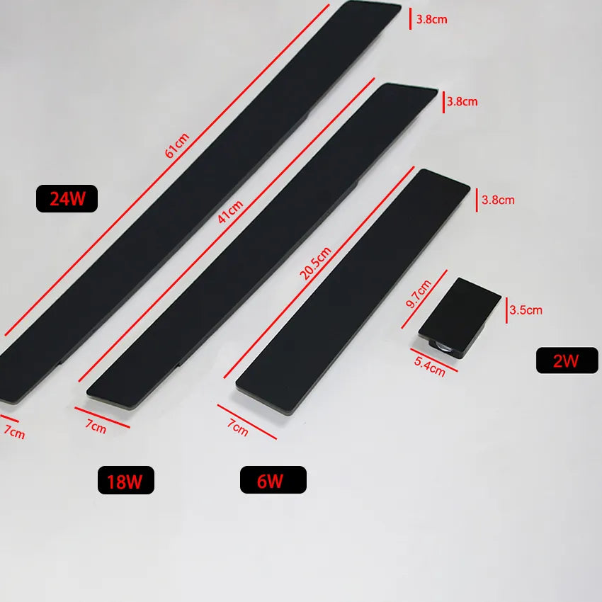 Applique Murale Extérieure LED - Aluminium Noir Design Moderne 18W 6